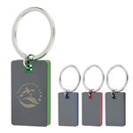 KH4796 Color Block Mirrored Key Tag With Custom Imprint